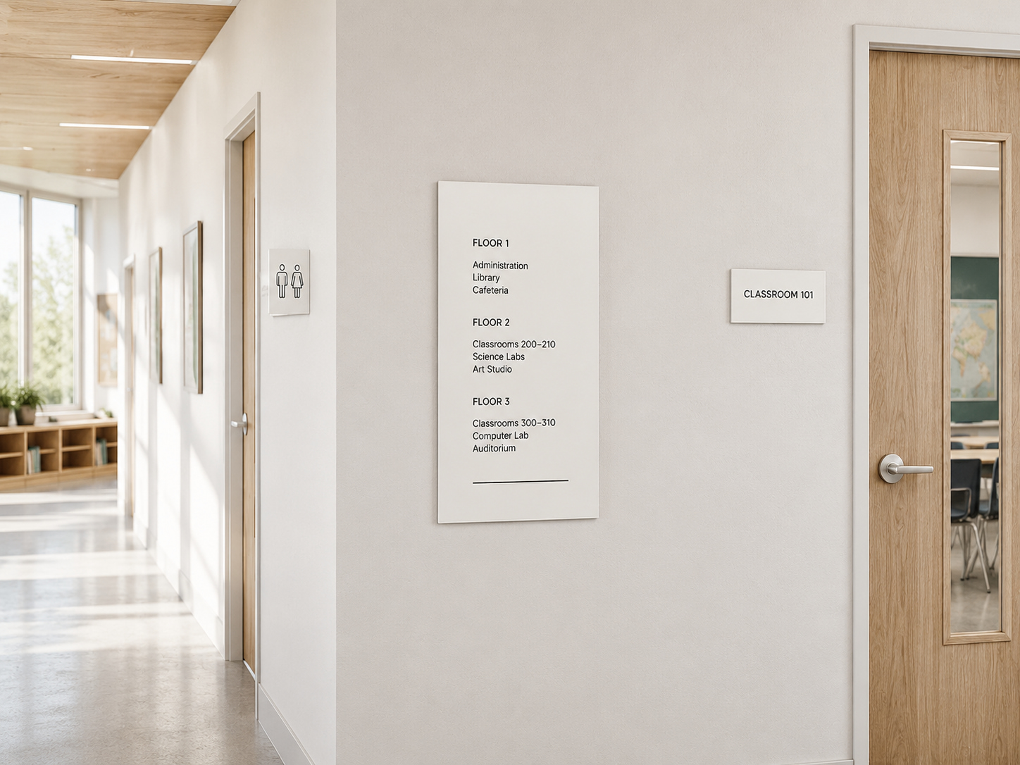 Swift Sign System — professional office wayfinding signage